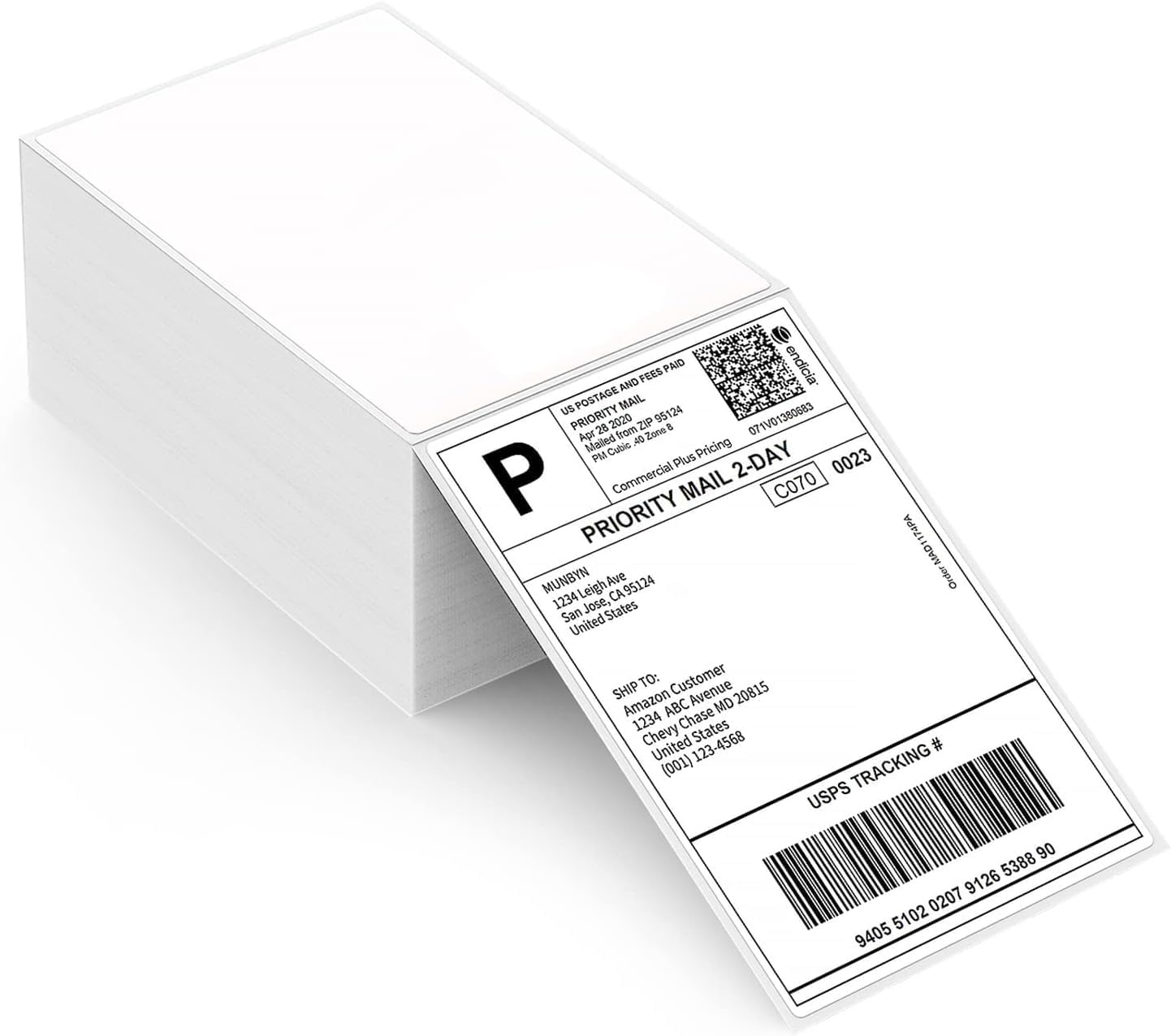 MUNBYN Versandaufkleber 4×6 DHL Etiketten (500 Stück 10.2 x 15.2 cm) Thermopapier Versandetiketten für MUNBYN, Phomemo, Polono Labeldrucker 4XL Wasserfester Etiketten Papier, BPA/BPS-frei