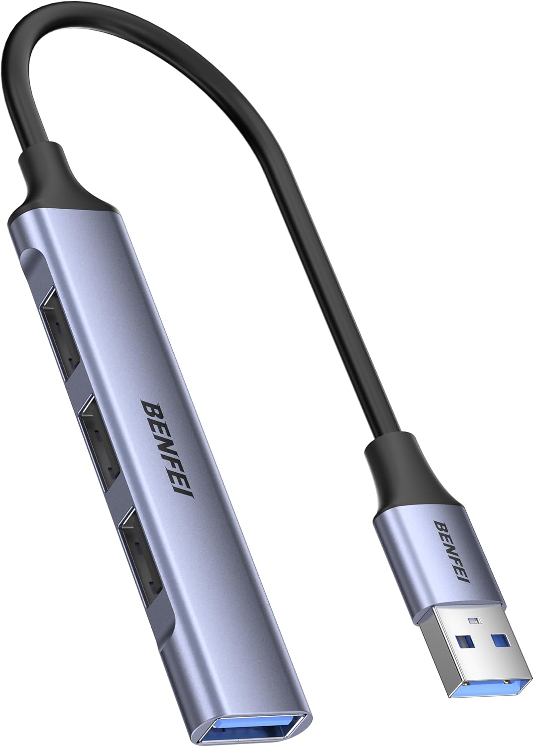 BENFEI 4-Port USB Hub: 1x 10Gbps USB 3.2 + 3X USB 2.0-Für Maus, Tastatur, Drucker – Kompatibel mit Laptop, PC, Xbox, PS5