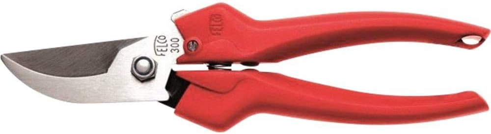 FELCO 300 Leseschere (Schnitt-ø 10 mm, Länge 190 mm, Ernteschere, gebogener Schneidkopf aus Edelstahl, präziser Schnitt, Gartenschere)