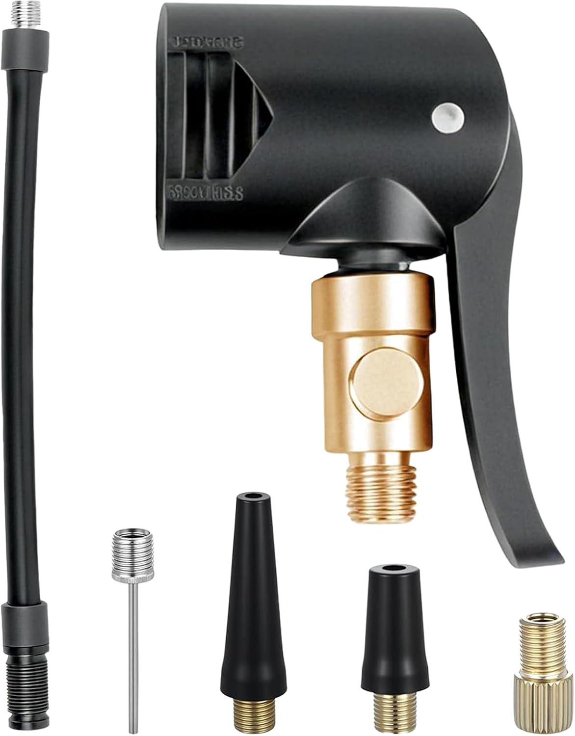 TAKONE Fahrradventil Französisch Kompressor Adapter Set – Autoventil Hebelstecker Messing mit Reifenfüller Schlauch, Ventiladapter für Fahrrad, Auto, Motorrad, Ballpumpe & Bosch Easy Pump Zubehör