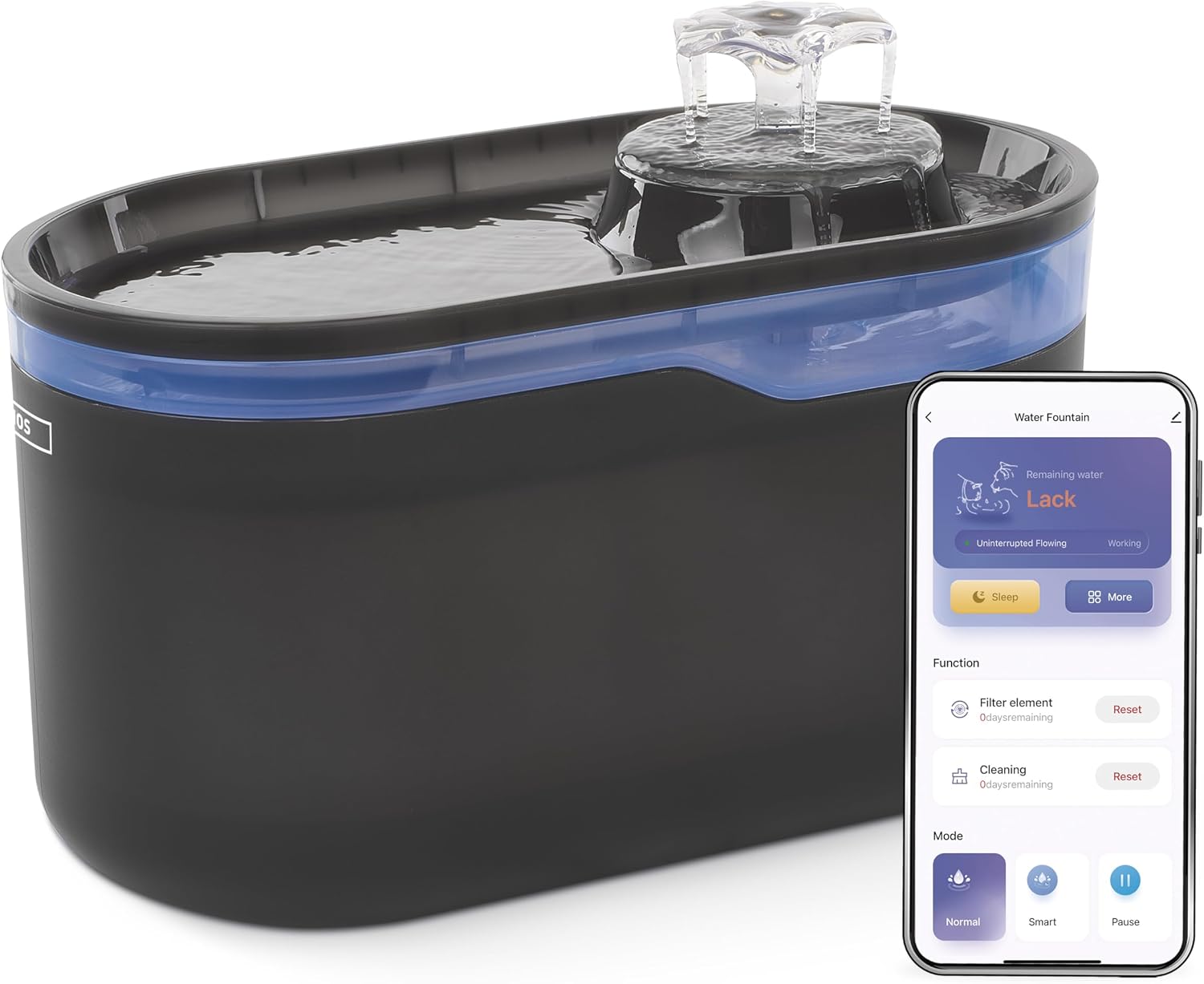 EMOS - Ersatzpumpe für Katzenbrunnen inkl. Ladekabel und Schaumfilter - Pet Care Wasserpumpe geeignet für Wasserbrunnen EMOS H6101 - weiß