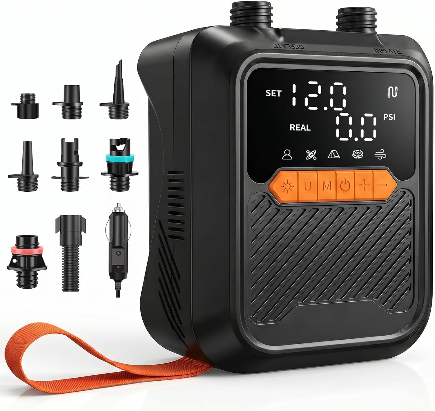 Elektrische SUP Pumpe 20 PSI, Betrieb über 12 V DC Autosteckdose, ohne Akku