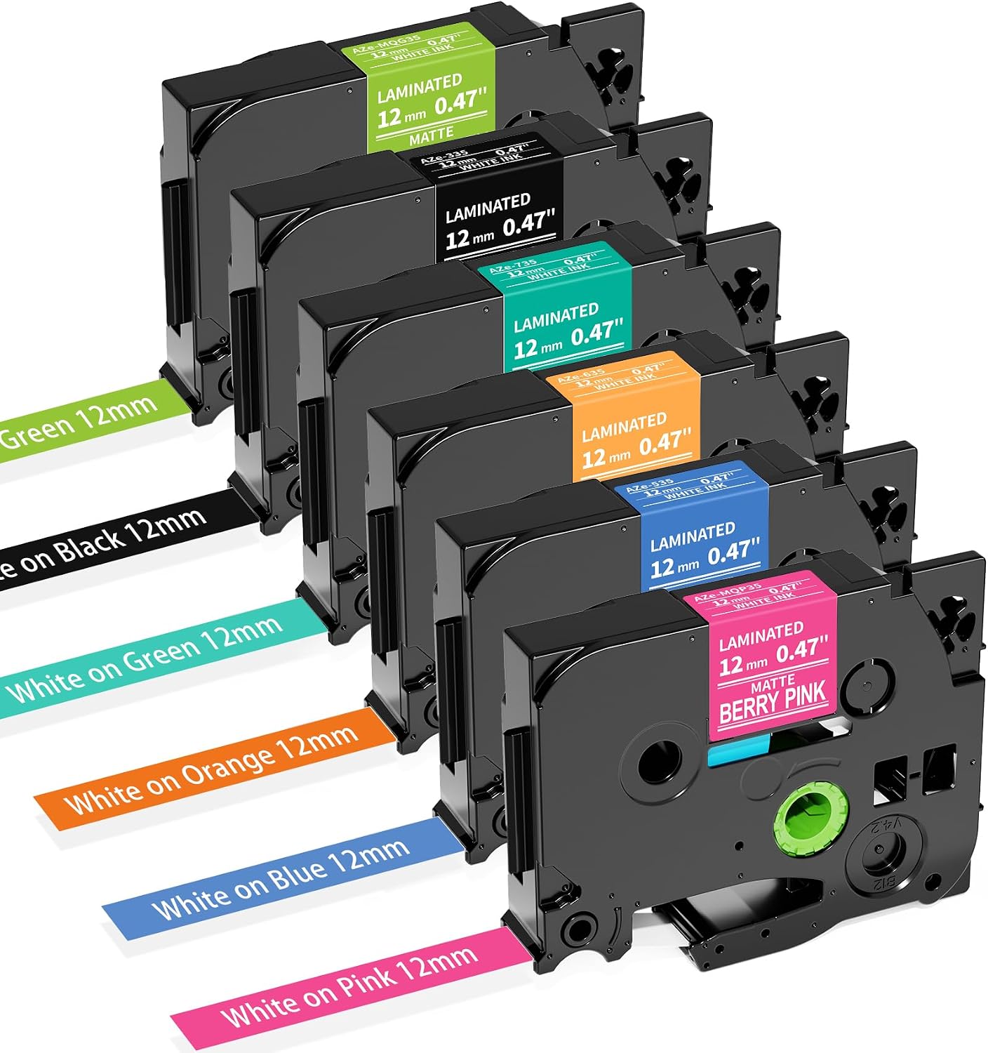 MarkField 6x TZe Bunt Band Kompatibel mit Brother P-Touch 12mm Schriftband