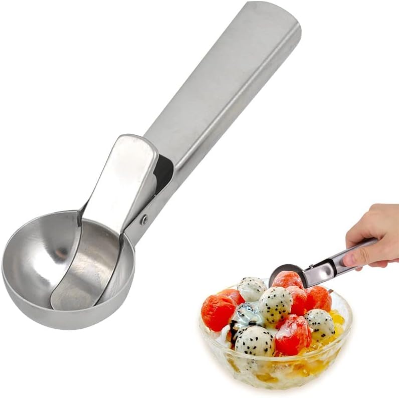 PIQIUQIU Eisportionierer 18x4x3,5cm Eislöffel Professionellen Gebrauch Ideal für Eiscreme Melone Fleischbällchen Teige, Kartoffelpüree oder Melonenbälle