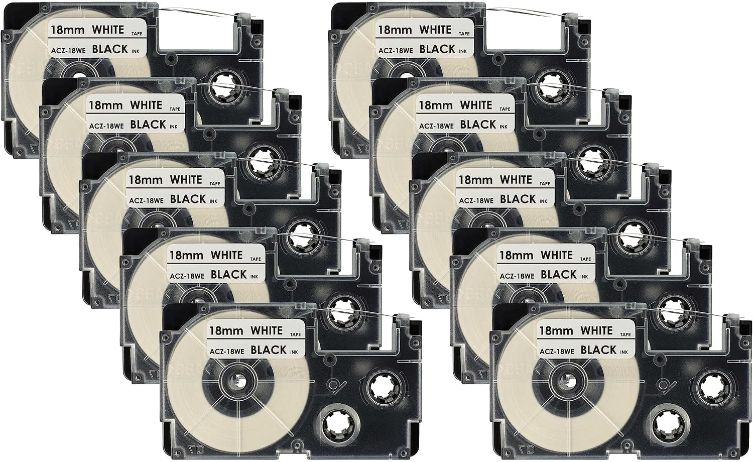 vhbw 10x Schriftband-Kassette Ersatz für Casio XR-18WE