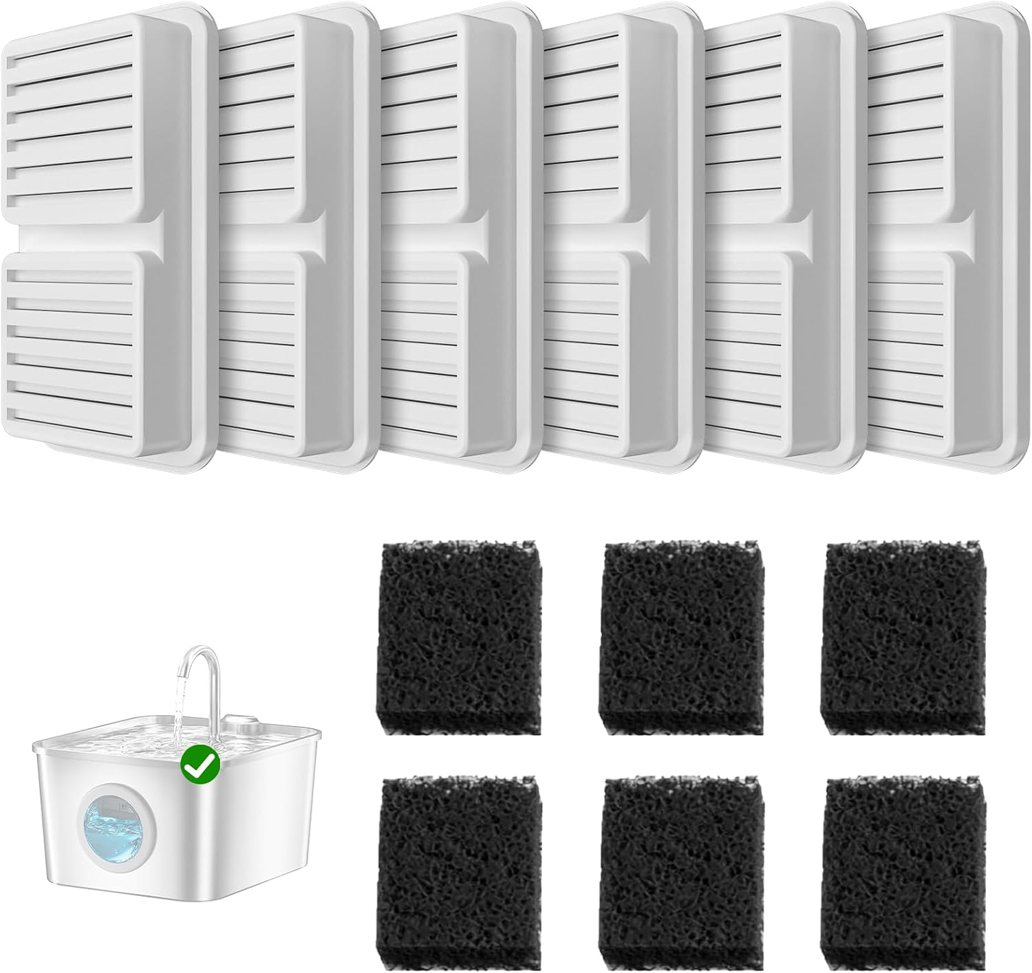 Katzenbrunnen Edelstahl Trinkbrunnen für Katze: 2,6L Katzentrinkbrunnen mit Kabel, Ultra-leise Wasserbrunnen für Katzen mit Vierfaches Filtersystem, Sichtfenster, LED, 3 Aktivkohlefilter + 3 Sponges