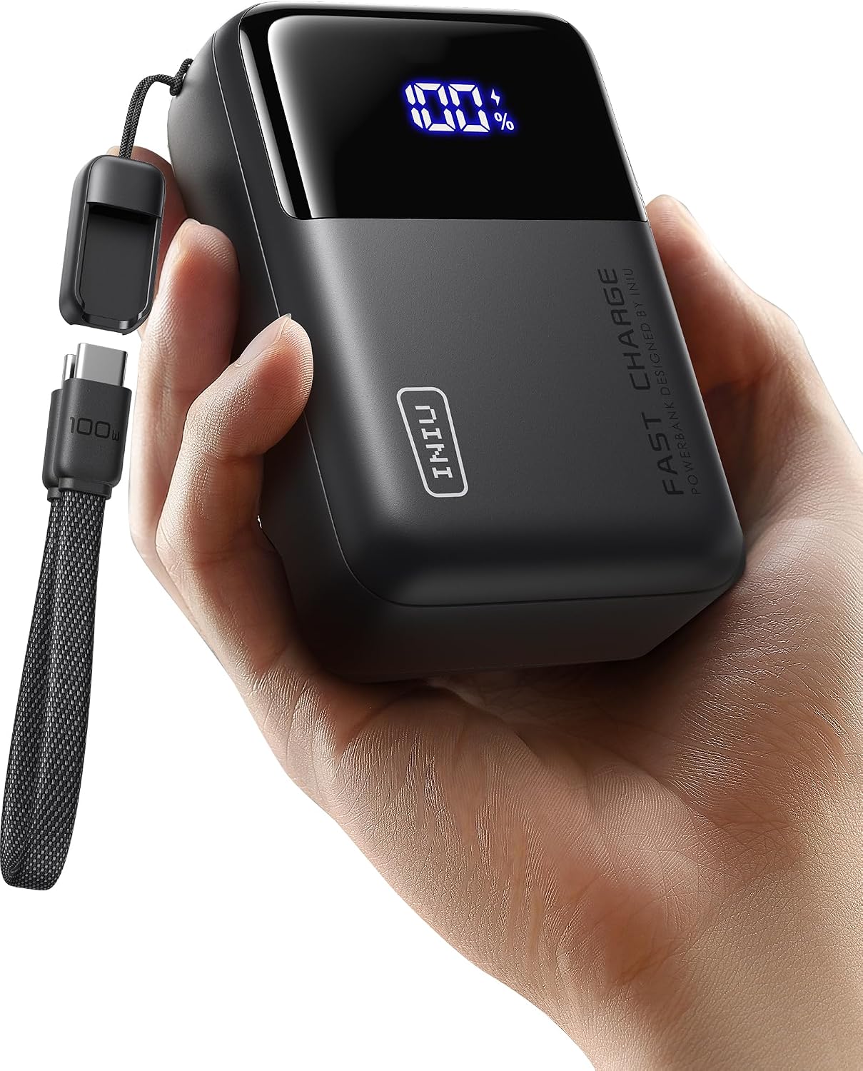 INIU 25000mAh Laptop Power Bank, Kompakt 100W Schnellladung mit USB C Kabel