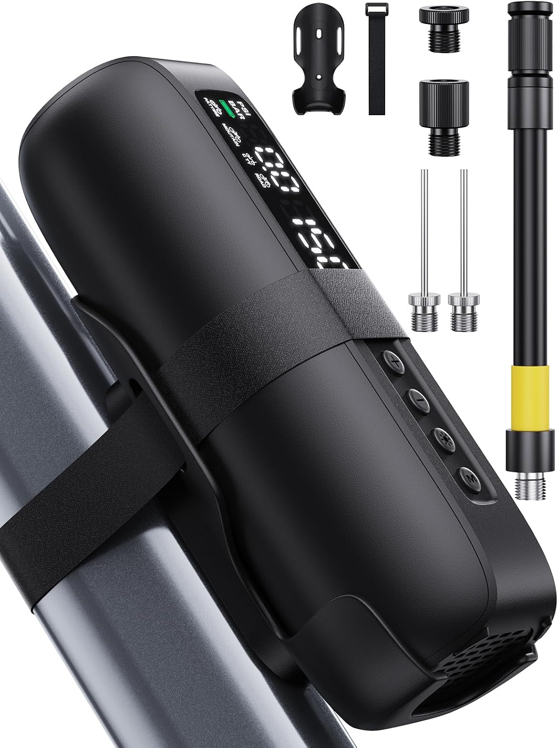 GPUTEK Elektrische Fahrradpumpe, 150PSI Tragbare Mini-Fahrradpumpe für alle