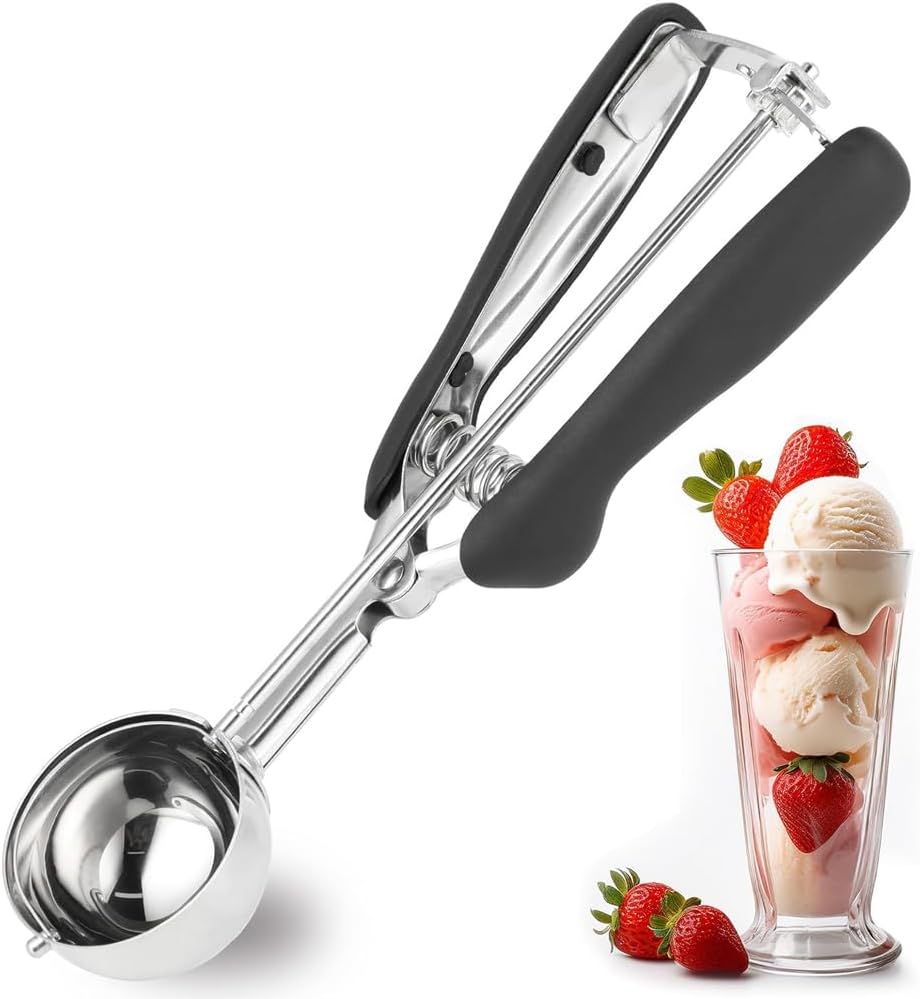 Eisportionierer Edelstahl 5 cm, Ice Cream Scoop, Eislöffel Portionierer mit Komfortablem Griff Für Eiscremekugel, Backen, Melonenkugel