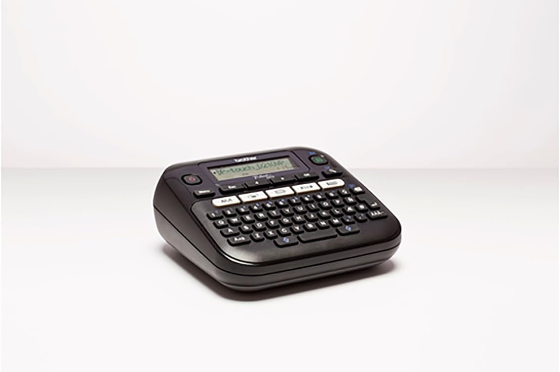 Brother PT-D210VP Beschriftungsgerät inklusive Netzadapter und Transportkoffer (für 3,5 bis 12 mm breite TZE-Schriftbänder, bis zu 20 mm/Sek. Druckgeschwindigkeit), schwarz