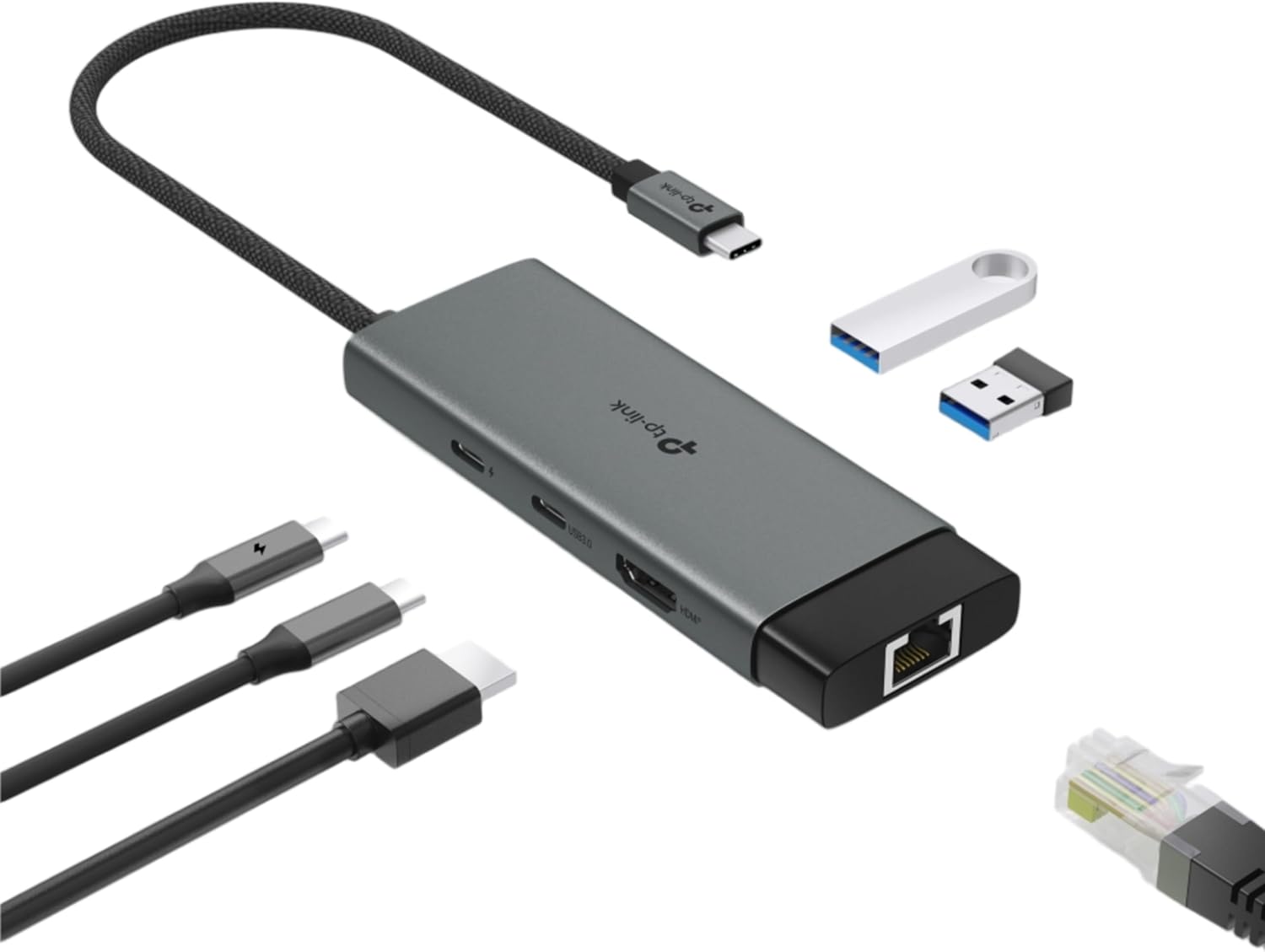 TP-Link UH6120C USB C Hub PD100W, 4K 60Hz HDMI, 1× USB C 5Gbps, 2× USB A 5Gbps, Gigabit Ethernet, kompatibel mit MacOS, Windows, Linux, iPad OS, iOS, Android, ChromeOS, Nintendo