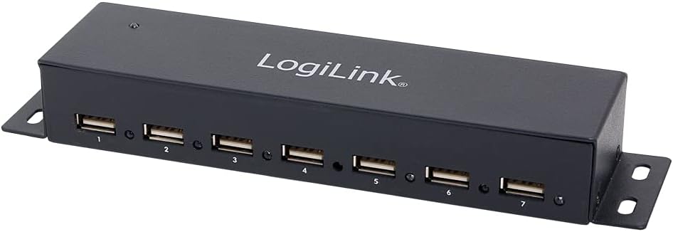 LogiLink UA0148 USB 2.0 HUB 7-port, incl. Power Display, Full Metal Housing