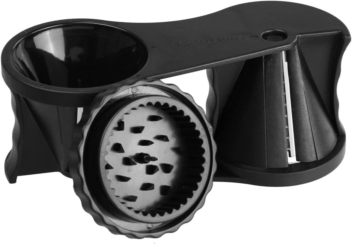 Chefkoch trifft Fackelmann Spiralschneider aus ABS & Edelstahl – 13 x ø9 cm – Für breite. schmale & kleine Spiralen – Mit Deckel & abnehmbarem Boden – Grün/Grau
