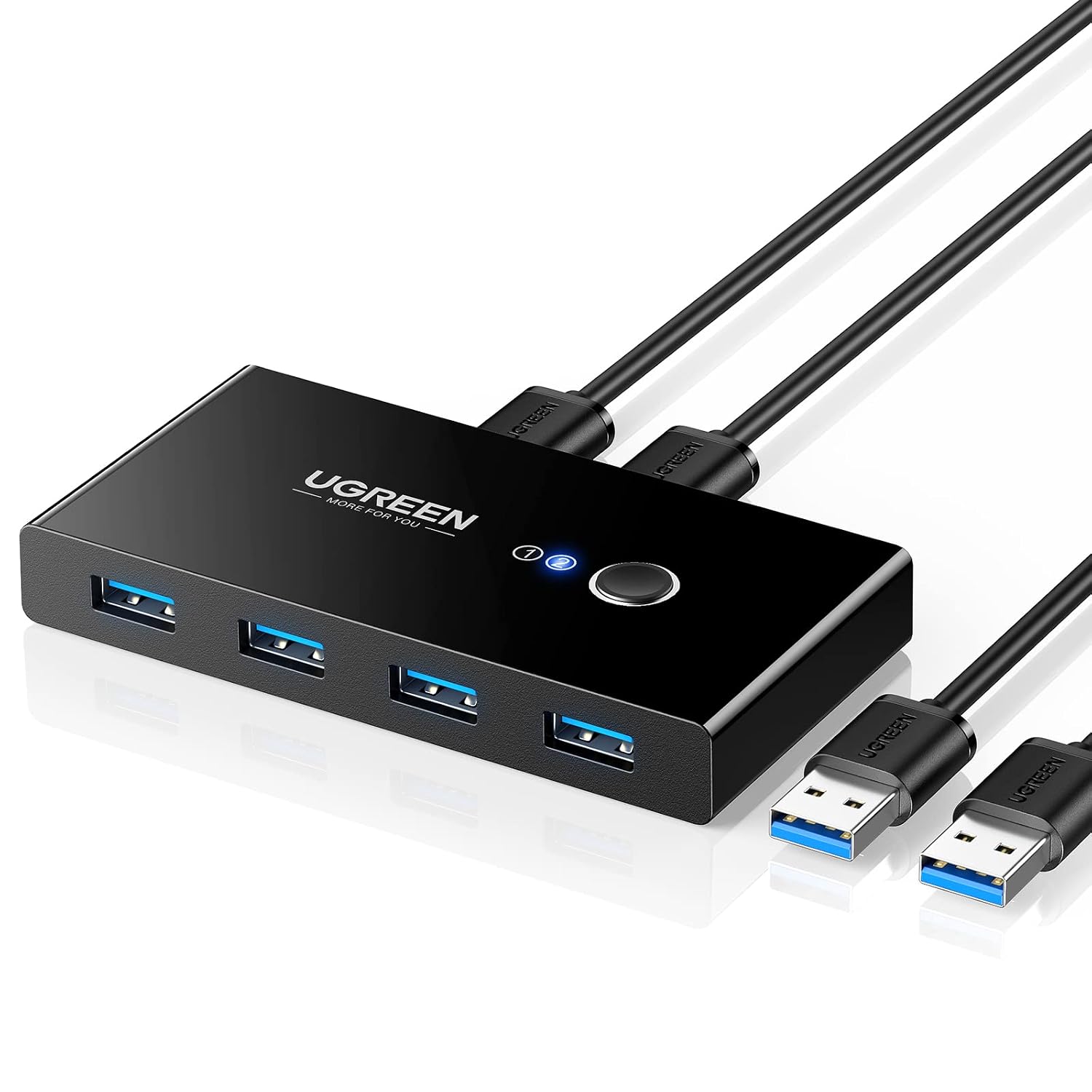UGREEN USB Switch 2 PC 2 In 4 Out USB 3.0 Switch USB Umschalter 2 PC