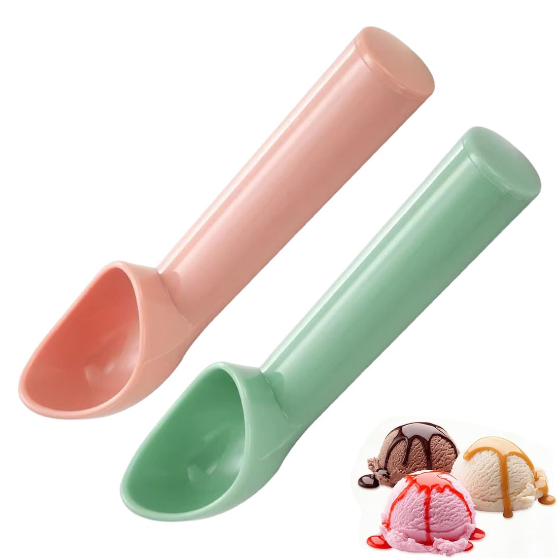2 Stück Eislöffel, Dickes Design, Leicht Und Handlich, Kreative Form, Ideal Für Eiscreme, Joghurt, Pudding Und Obstkugeln, Einfache Entformung