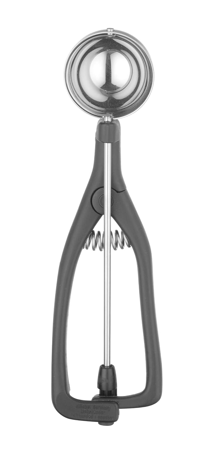 HENDI Eisportionierer für Linkshänder, Stöckel, mit Auslöser, mit farbiger Pins, ergonomischer Griff, Eislöffel, Eiscreme Löffel, Eiscreme Kugel, 1/36, ø46mm, Edelstahl, Polyamid