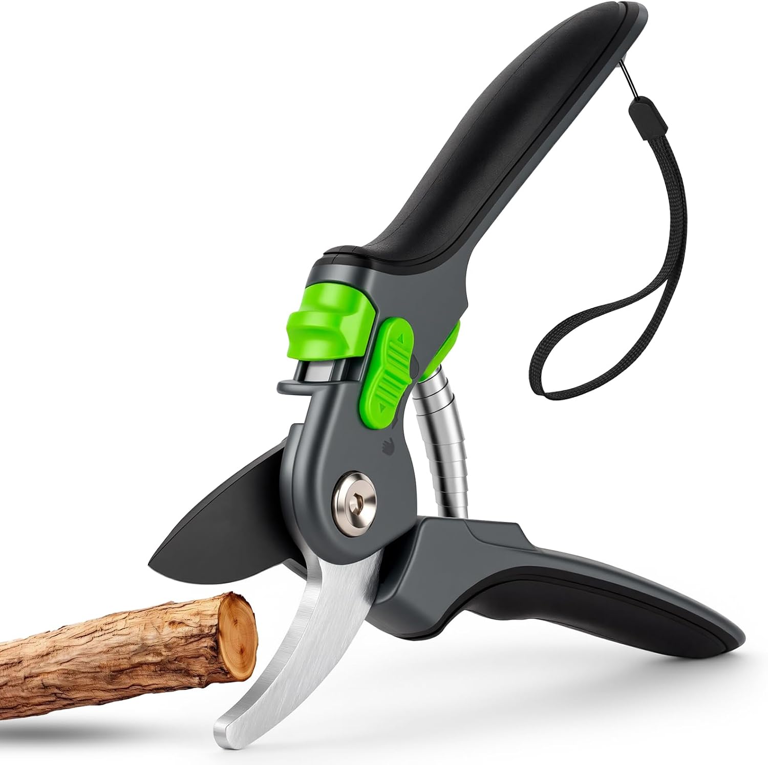 OSDUE Bypass Gartenschere mit Stufenloser Grifföffnung, Bypass-Schnitt für Frisches Holz 20 mm Schnittdurchmesser Profi Baumschere mit SK5-Stahl Ergonomische Griffe Müheloses Schneiden