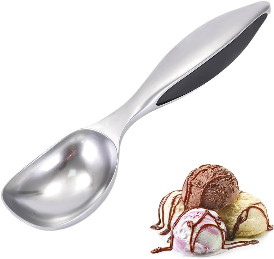 Edelstahl Eisportionierer für perfekte Kugeln, robuster Eislöffel für Gelato, Sorbet und Teig – spülmaschinenfest für Haushalt und Küche