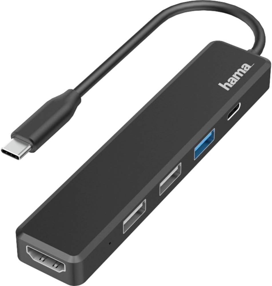 Hama USB C Hub, 5 Anschlüsse, USB C Adapter mit 480 Mbit/s High Speed