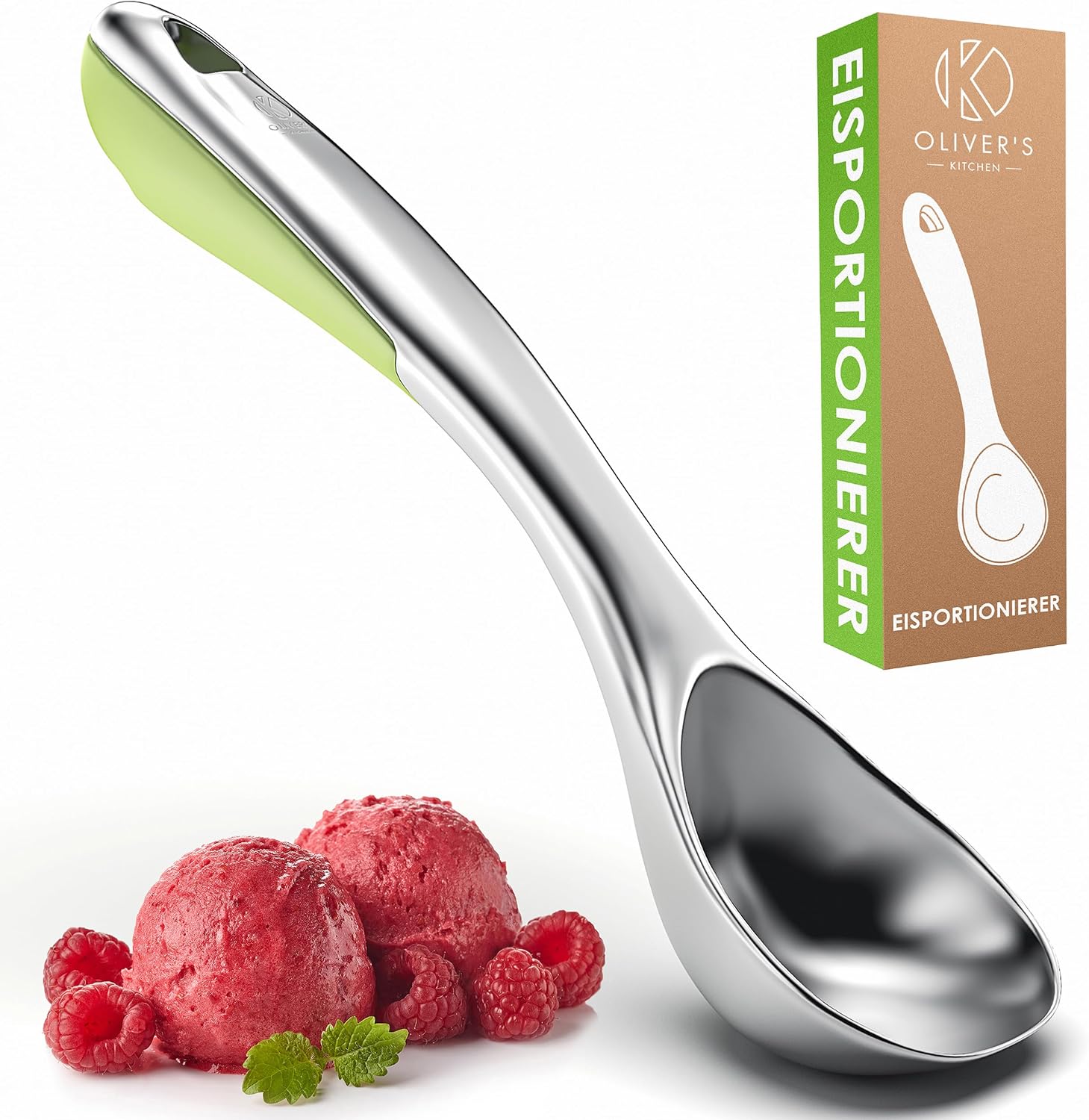 Oliver's Kitchen Eisportionierer Edelstahl - Eislöffel für Eiskugeln