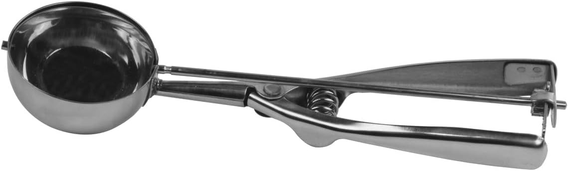 alpina Eisportionierer Edelstahl - Durchmesser 6 cm - Abmessungen 23x6x3,5 cm - Silber - Mit Hebelmechanismus - Nicht Spülmaschinenfest - 2 Jahre Herstellergarantie - Gewicht 108 Gramm