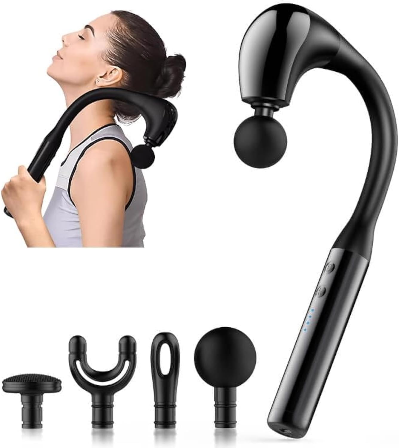 Fronnor Revolutionäre U-förmige Massagepistole Rückenmassagegerät für Schmerzlinderung Deep Tissue Body Massager für Nacken, Schulter, Bein - erreichen Sie jeden Muskel mit Leichtigkeit