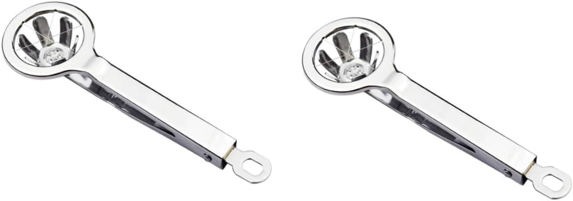 Amosfun 2 Stück 304 Eiertrennwerkzeug Eierschneider für gekochte Eier Eierteiler Eiwerkzeuge Eiertrenner egg cutter Eier teiler Eierschneider Edelstahl konservierter Silver