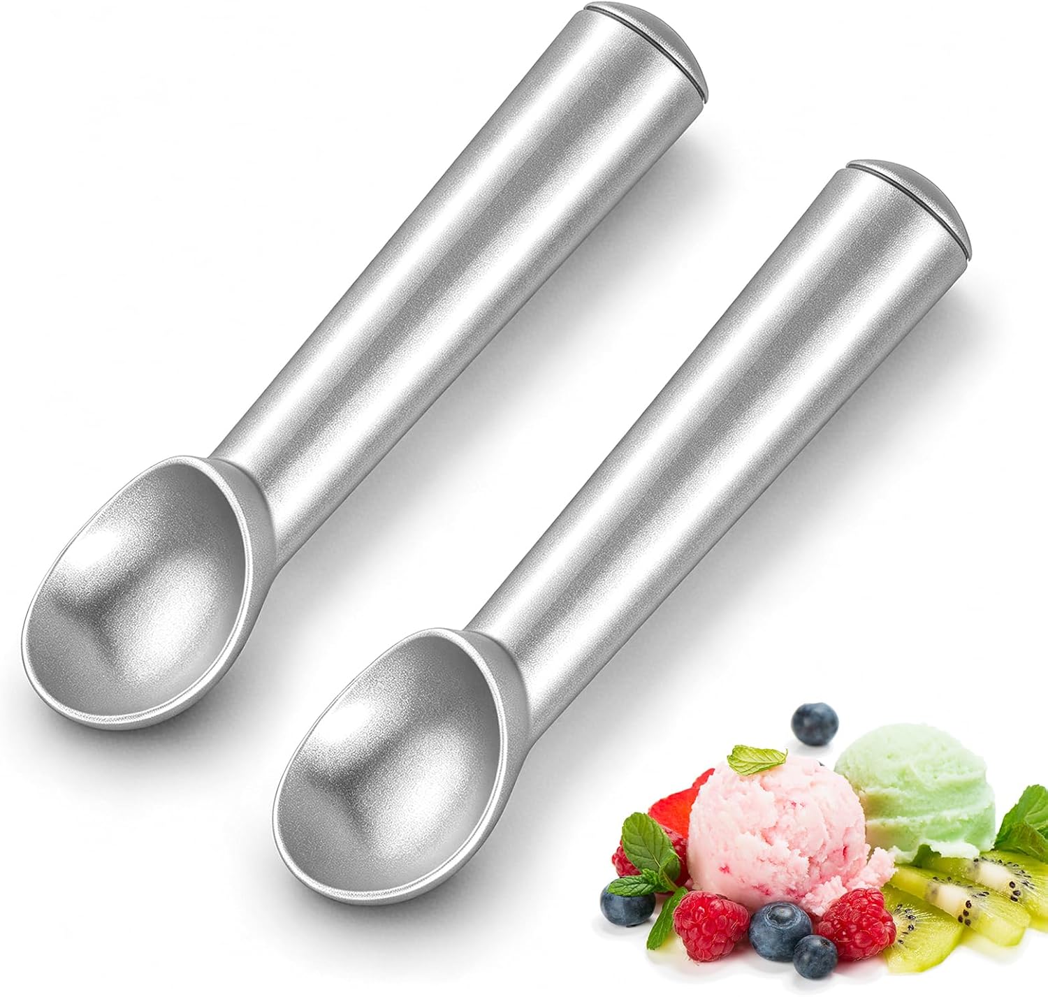 2er Set Aluminium Eisportionierer Antihaft Eislöffel für hartes Eis
