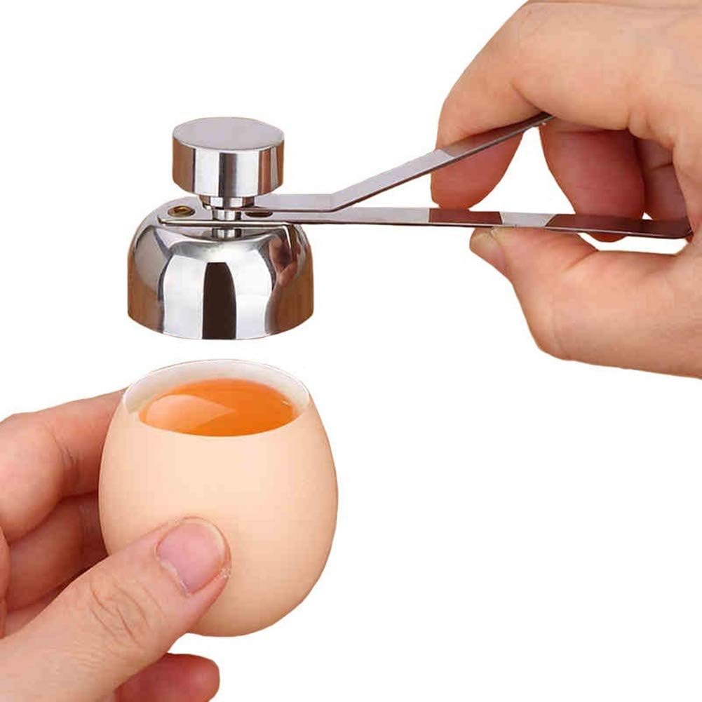 Eierschneider aus Edelstahl, Eierschneider, Küchenutensilien, mit Eierlöffel, für gekochtes Ei zum Frühstück