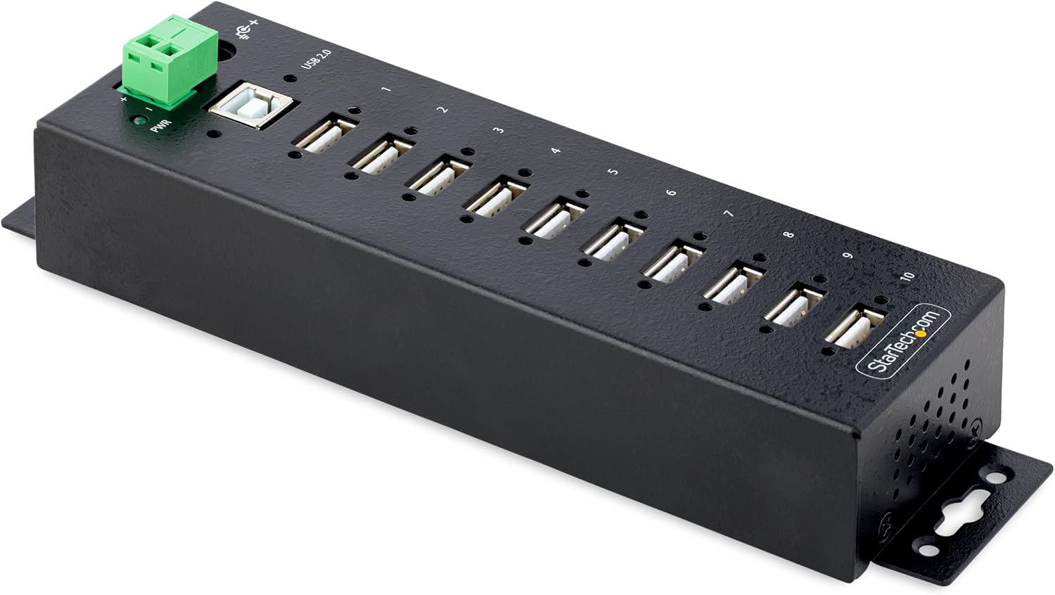 StarTech 10-Port Industrie USB 2.0 Hub, Robust, ESD (USB210AIND-USB-A-HUB)
