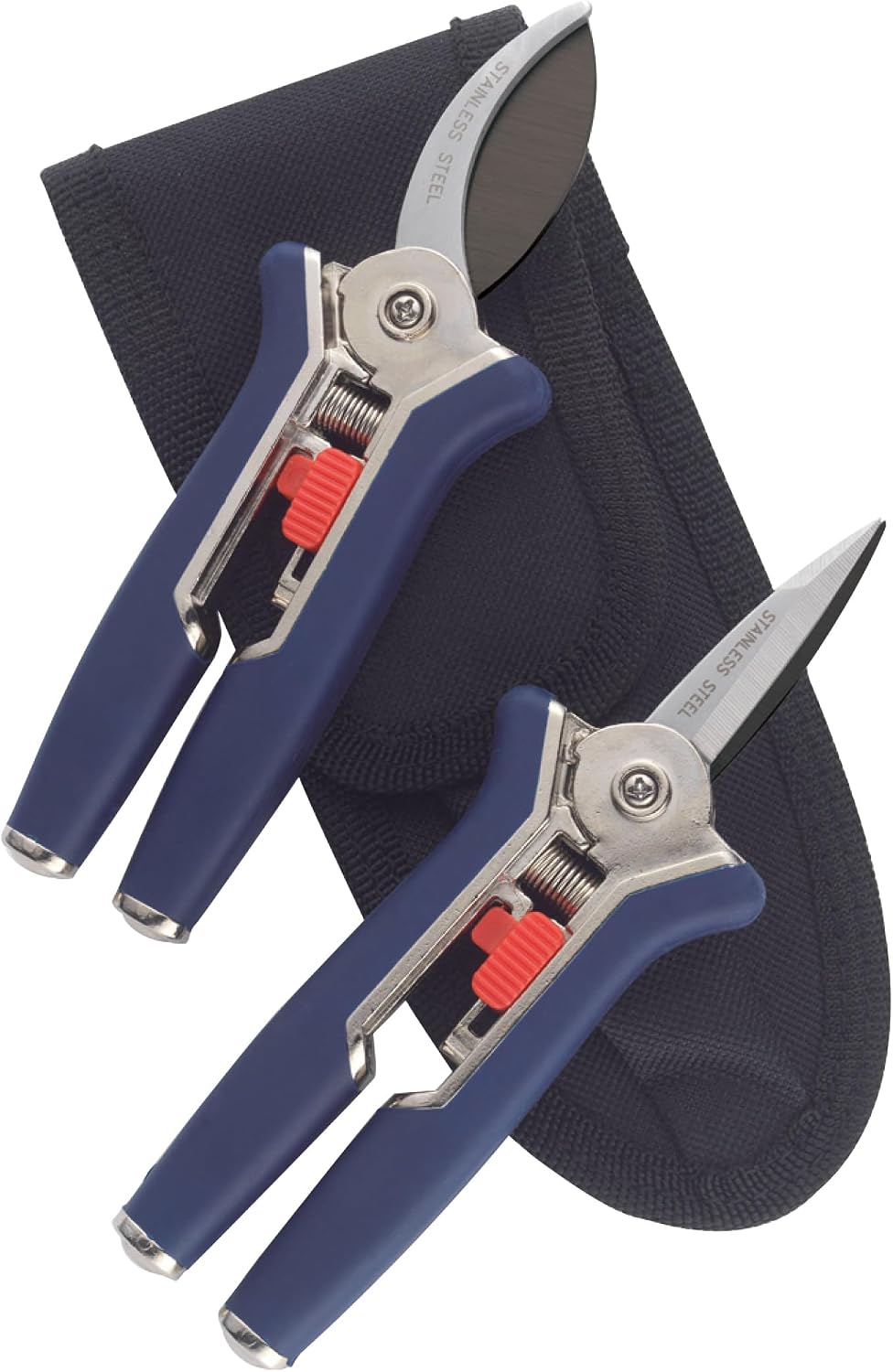 Spear & Jackson 4941MP Rasiermesserscharfes Mini-Gartenscheren-Set – Schneiden von Blumen, Rosen & kleinen Zweigen, PTFE-beschichtete Carbonstahlklingen, weiche Griffe mit praktischem Canvas-Etui