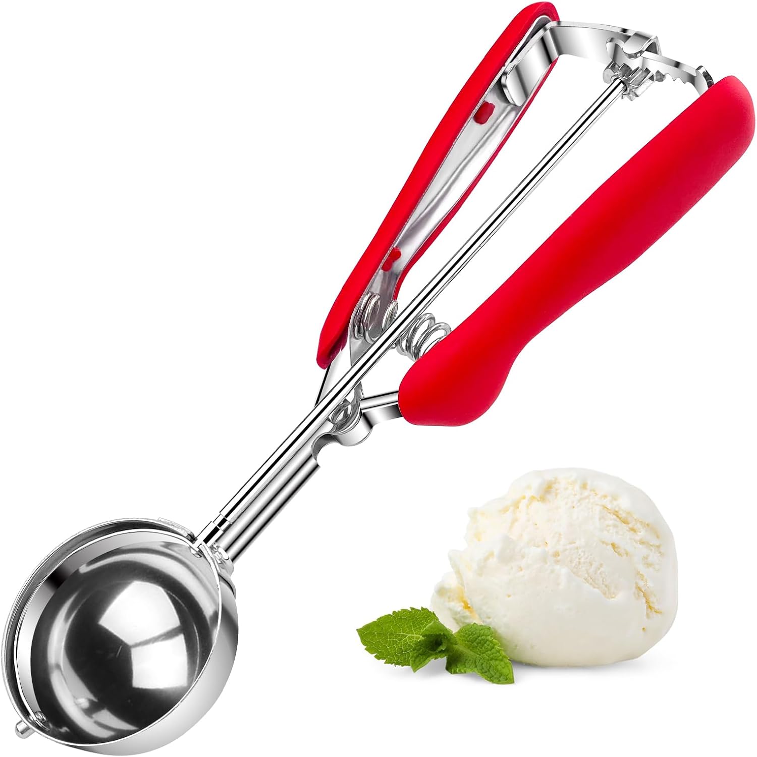 Maxentico Eisportionierer Edelstahl 5cm,Eislöffel Portionierer für Eiscreme