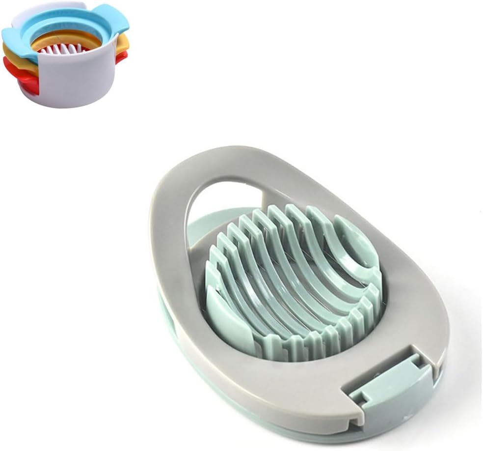 Eierschneider 3 in 1 Eierschneider Multifunktion Cup Slicer zum gleichmäßigen Schneiden von gekochten Eiern Schinken Kiwi Banane und Erdbeere