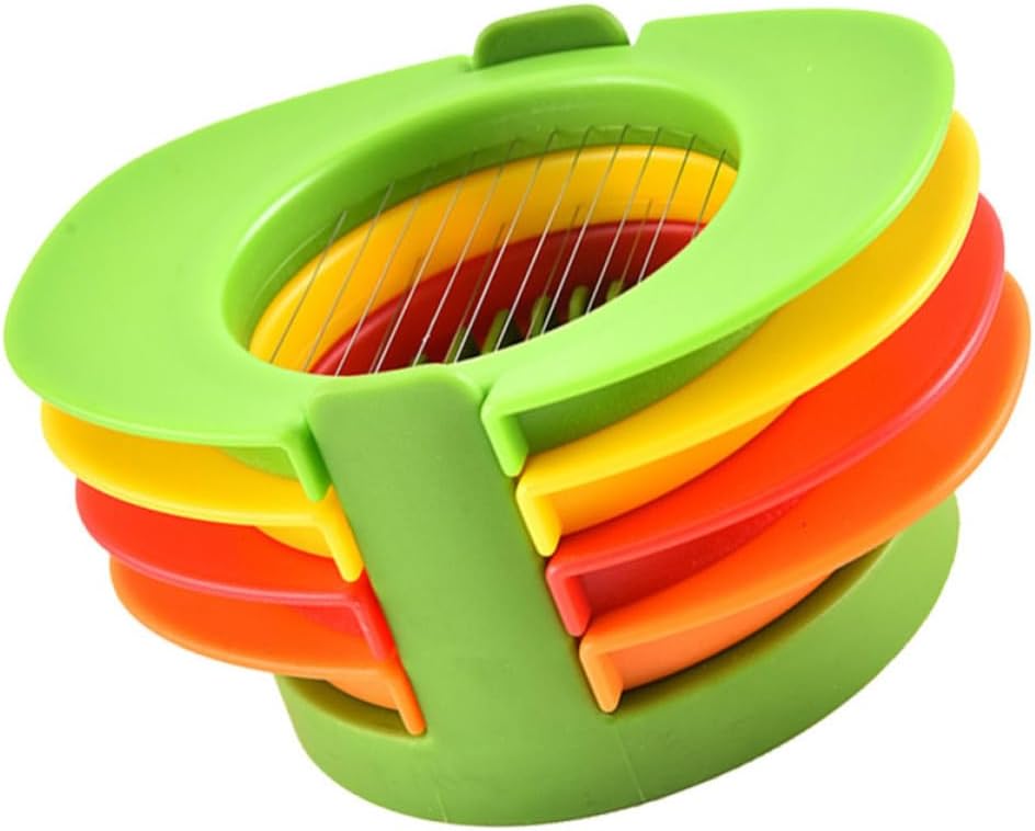 Abaodam Eierschneider zum Schneiden und Stapeln von Eiern und Kuchen aus Edelstahl und Pp mit Basishalter 4 in 1 Multifunktionaler Eiertrenner in Küche