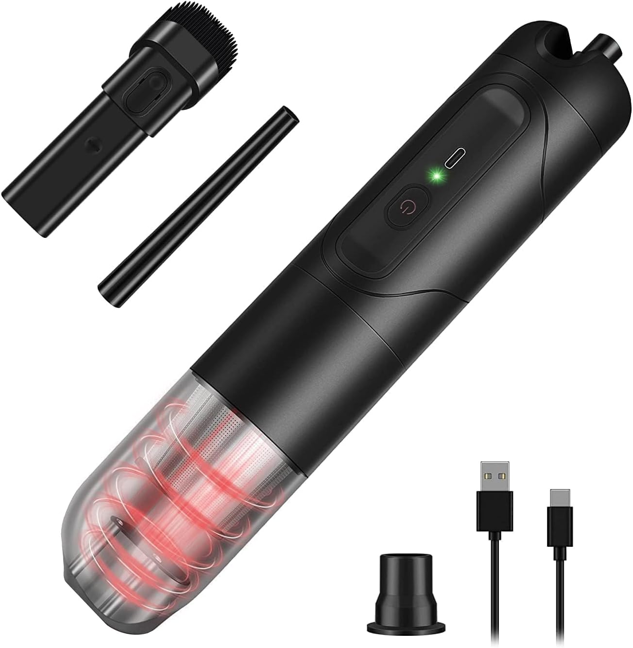 10000-15000PA Handstaubsauger & 50000-90000 U/min Elektrische Staubgebläse 2 in 1, Auto Staubsauger und Elektrische Druckluftspray (2 Gang, 120W, 8000mAh Akku) für Tastatur, PC, PS5