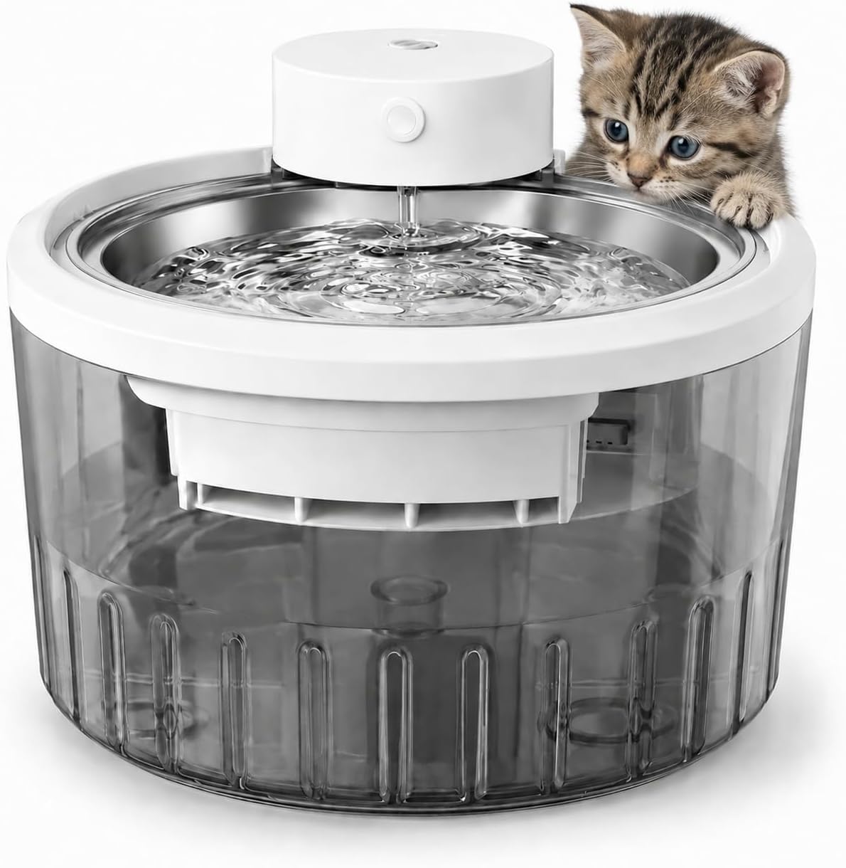 Katzenbrunnen Kabellos,3 L Trinkbrunnen für Katze Kabellos mit Bewegungsmelder,Katzenbrunnen Kabellos und Super Leise,Katzentrinkbrunnen mit Exzellenter Akkulaufzeit,Cat Fountain
