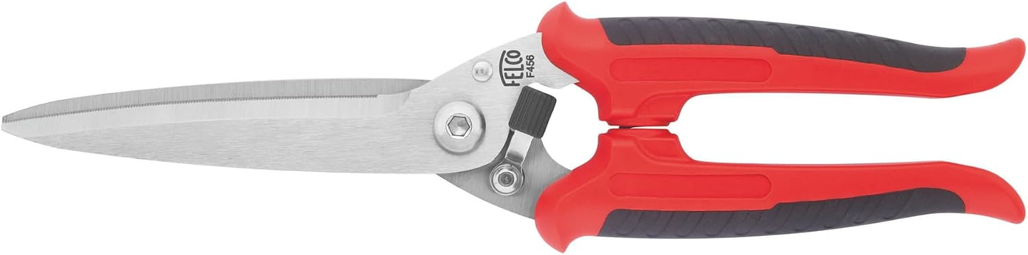 FELCO 456 Universalschere aus Edelstahl – Vielseitige Mehrzweck-Schere für Garten, Haushalt und Werkstatt, gezahnte Klinge, ergonomischer Griff, langlebig und präzise