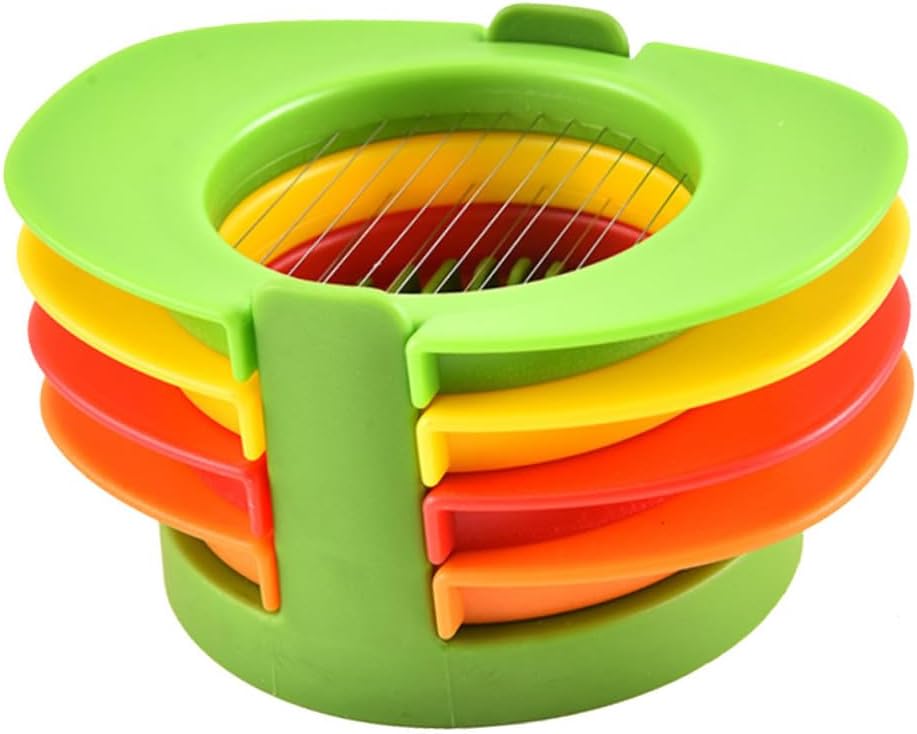 TOYANDONA Edelstahl Eierschneider mit Basishalterung Rutschfest Eierteiler und Separator Multifunktional für Gekochte Eier Gemüse Käse Kuchen