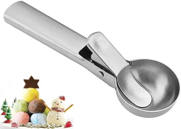 Eisportionierer Edelstahl - Eislöffel mit Auslöser