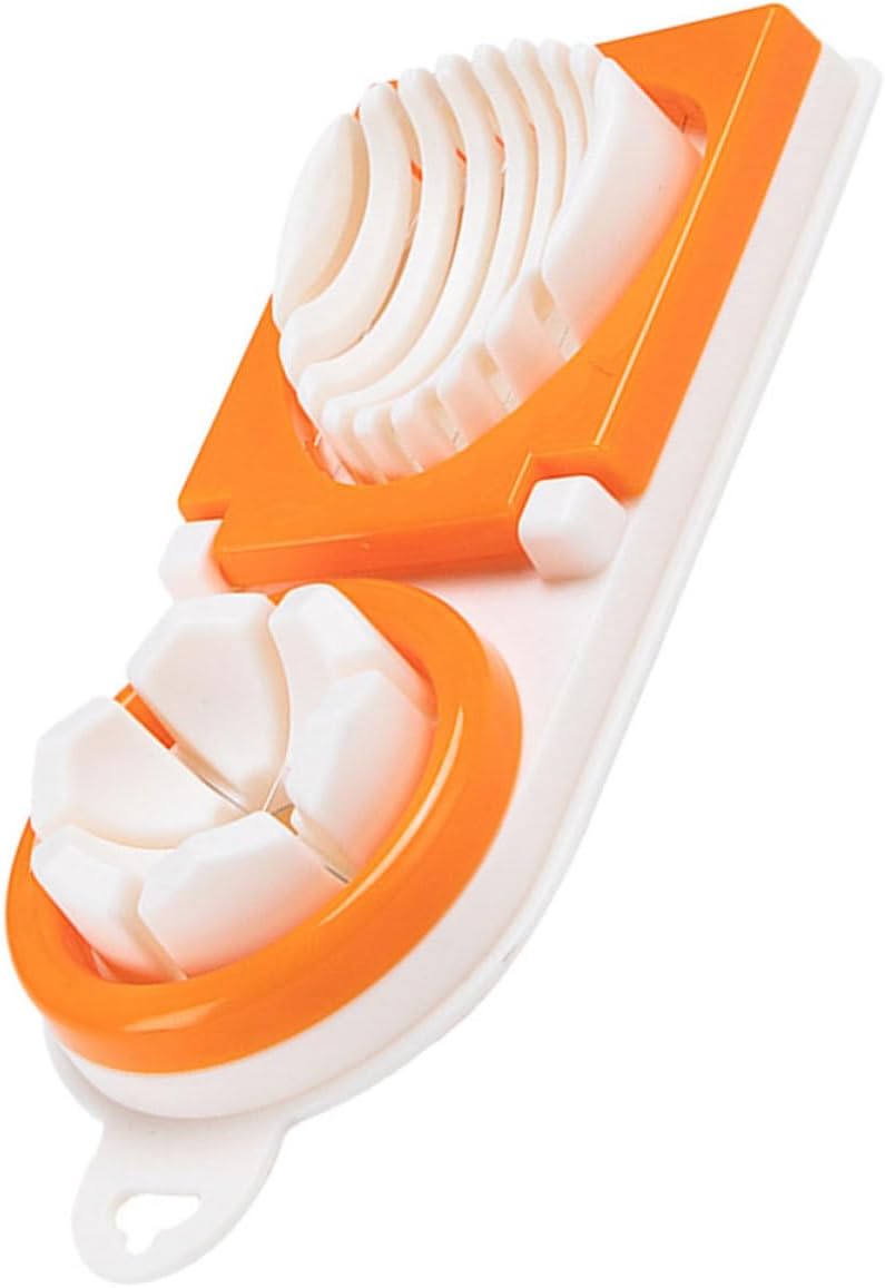Eierschneider und Gemüseschneider Robuster Küchenhelfer 2 in 1 aus Edelstahl und Pp Ergonomisch Vielseitig Einsetzbar für Hartgekochte Eier Obst und Gemüse