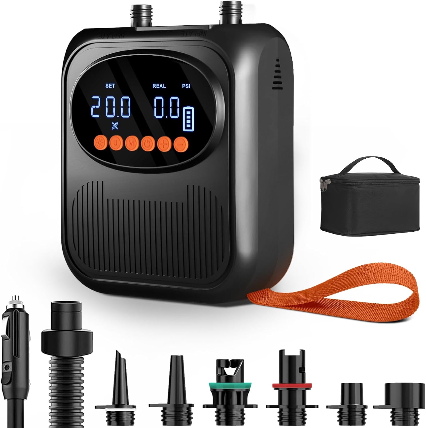 Mojimdo SUP Pumpe 20 PSI, 13500 mAh Akku, 5 Modi, USB-C, 12V