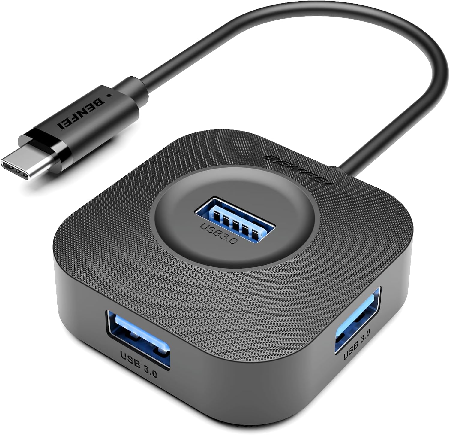 BENFEI USB-3.0-Hub, Splitter mit 4 USB-A-Anschlüssen, Ultra-kompakt, für Maus, Tastatur, USB-Stick, Festplatte, Drucker, kompatibel mit Laptop, Desktop-Computer, Xbox, PS5 und Anderen