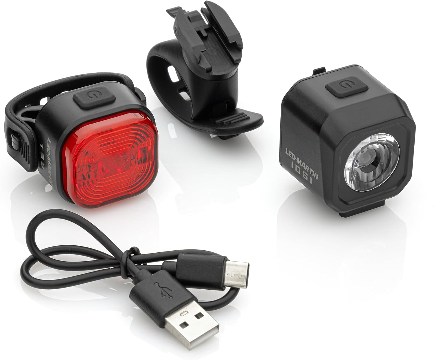 LED-MARTIN® Fahrradlicht Set | max. Helligkeit | LED Fahrradbeleuchtung USB Aufladbar Fahrradlampe, wasserdicht Fahrradlichter Vorne Rücklicht Fahrrad Fahrradleuchtenset Fahrradlampe