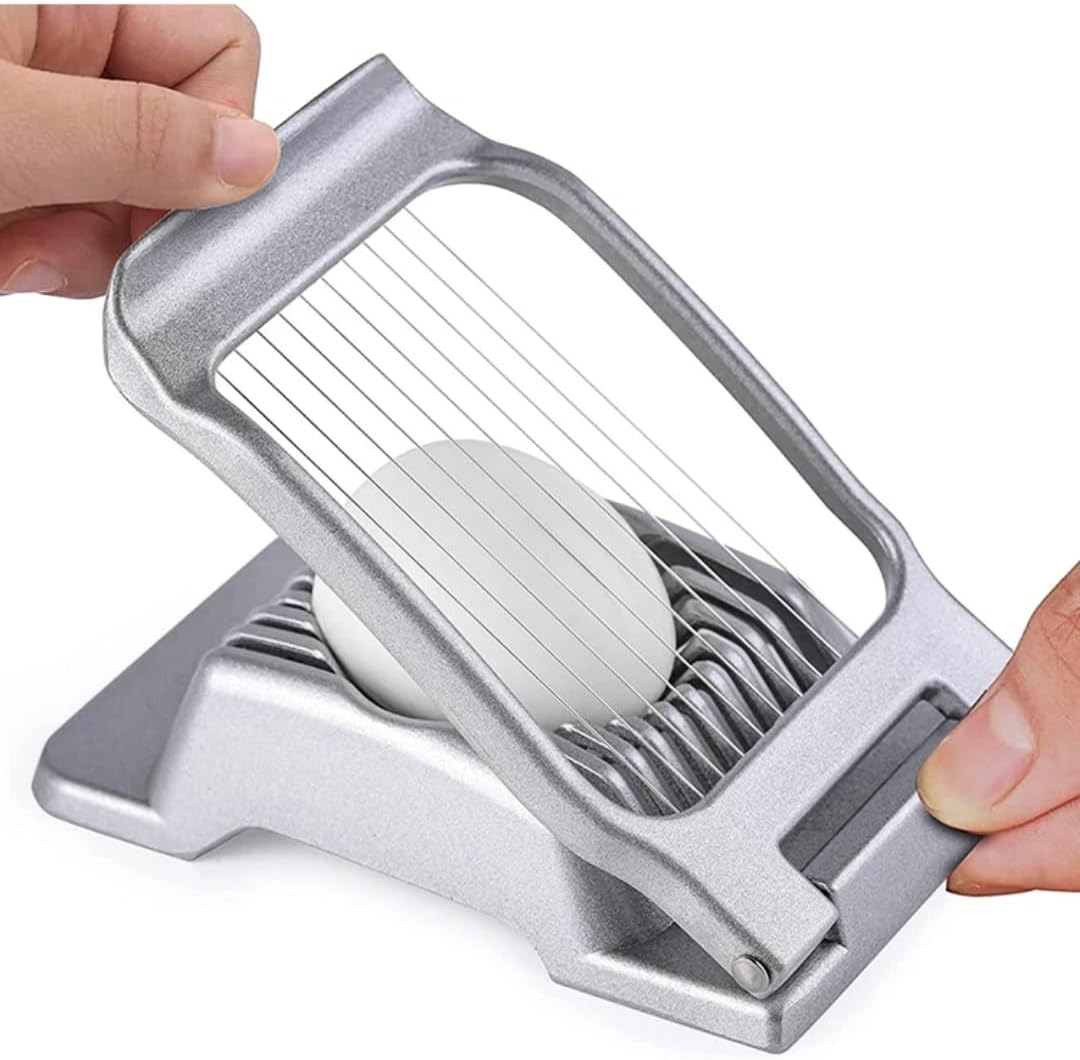 Eierschneider für hart gekochte Eier Eierschneider Erdbeerschneider Schwerlast Aluminium Tomatenschneider Edelstahldraht Mehrzweck-Eierschneider Dicer für weiches Obst