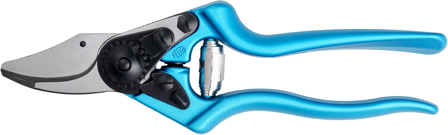 FELCO 6 Electric Blue Bypass-Gartenschere für Rechtshänder, mittlere Hände