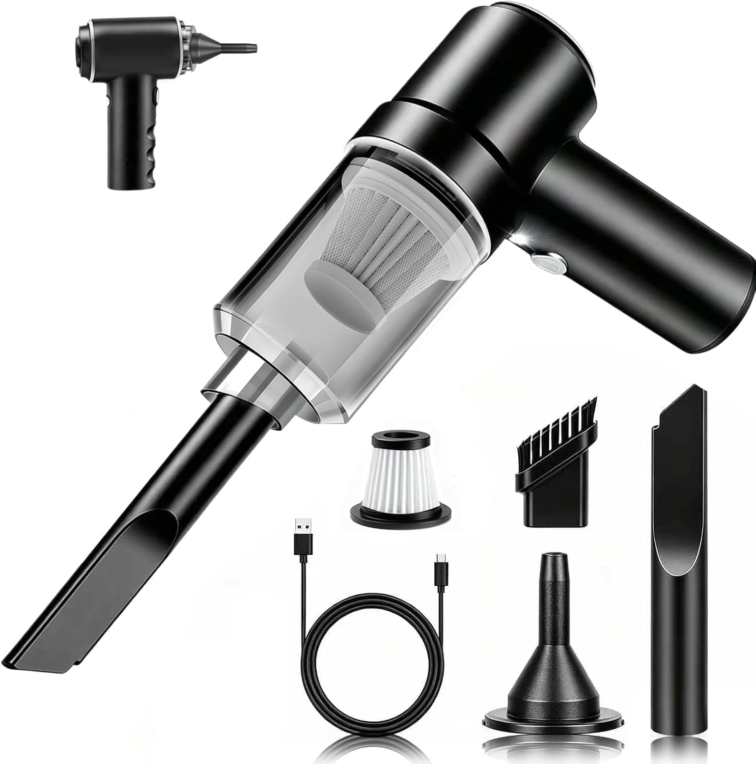 SCOVEE Handheld Staubsauger, Mini Tragbar Staubsauger, 20000PA Leistung, Super Leistungsstarke 4-in-1 Multifunktionalität, Für Büro, Auto, Haus Verschiedene Szenen