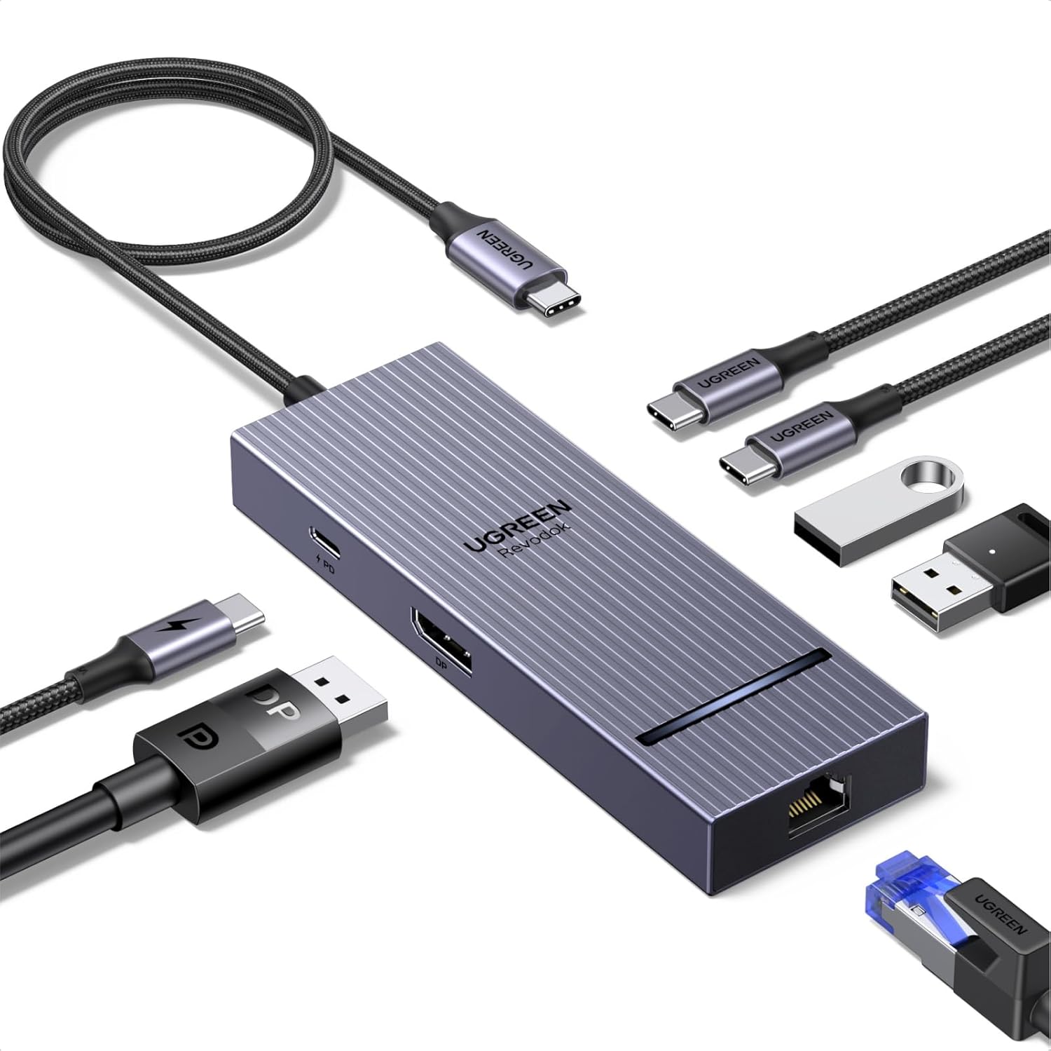 UGREEN USB C Hub mit DisplayPort, Docking Station mit USB 3.2 10Gbps