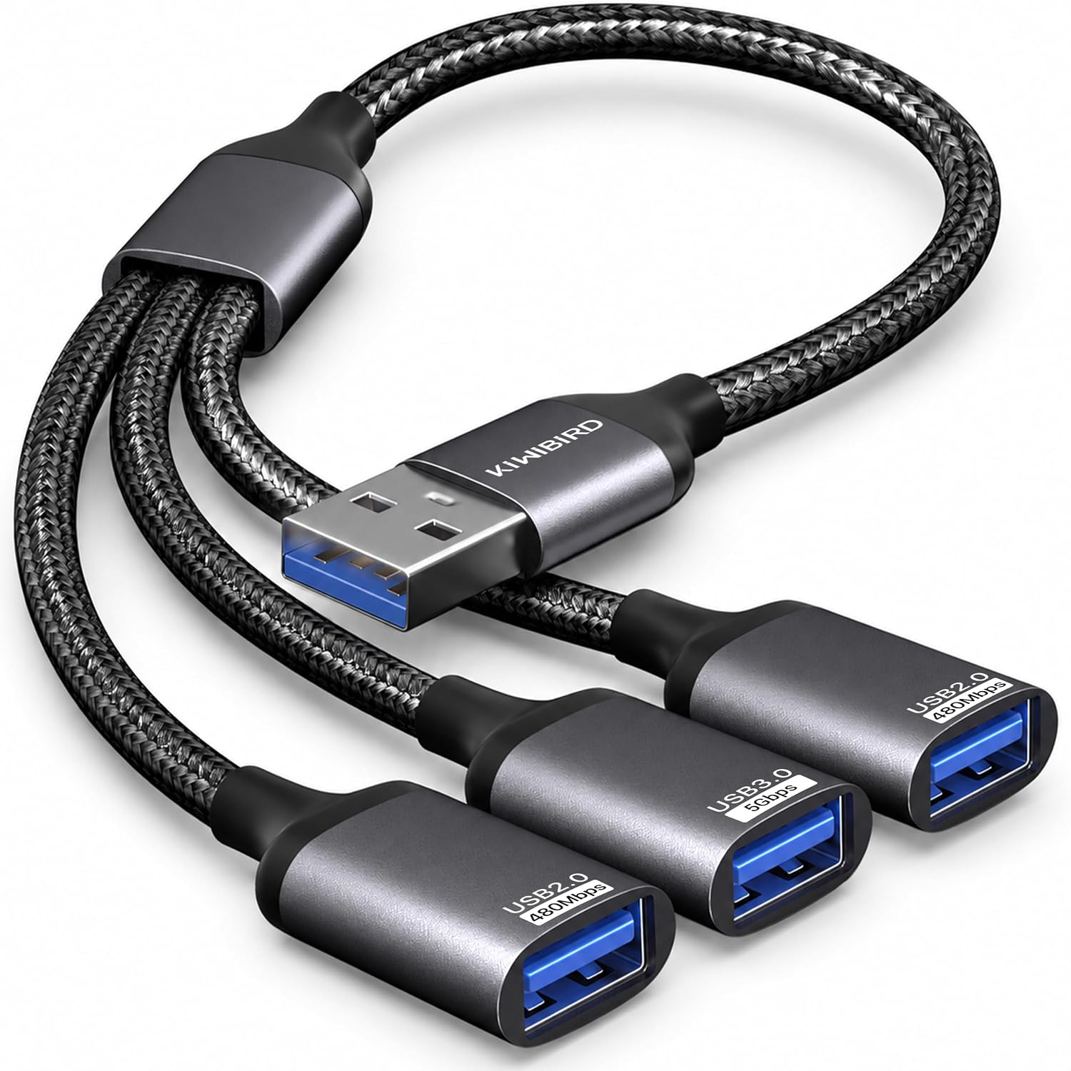 KiwiBird USB Splitter 1 zu 3 USB Y Kabel USB Verteiler Mini USB Hub