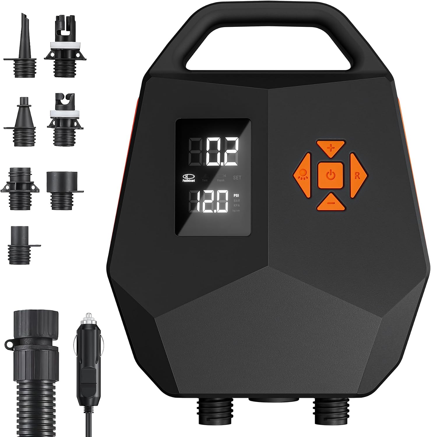 Elektrische SUP-Pumpe 20 PSI, 12 V mit Auto-Stopp, ohne Akku