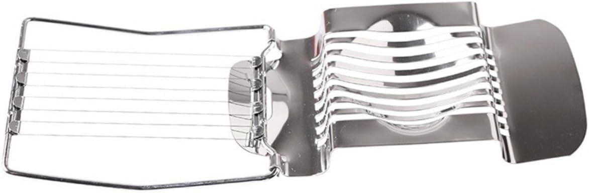 NUOBESTY Edelstahl Eierschneider mit Metallrahmen Sicherer Eierteiler für Gekochte Eier Schnelles Schneiden in Gleichmäßige Scheiben Multifunktional für Küche Spülmaschinenfest Langlebig